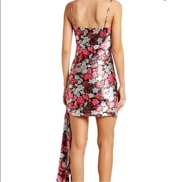 Cinq á Sept 6 Small Pink Black Silk Adjustable Strap Mini Dress Floral Print - Picture 2 of 12